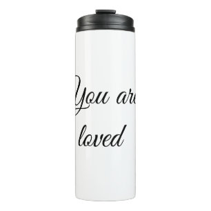 Du wirst geliebt Sonnnenmotivationszitat achtsam g Thermosbecher