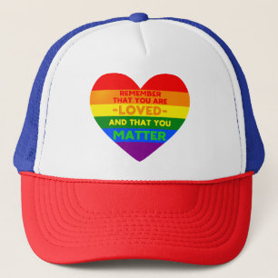 Du wirst geliebt You Materie (LGBT Flaggenherz) Truckerkappe