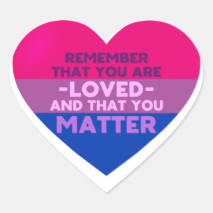 Du wirst geliebt You matter (Bisexuelles Flaggenhe Herz-Aufkleber