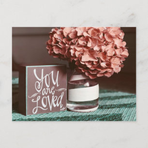 Du wirst geliebte rosa Blumen Liebe Postkarte