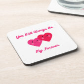 Du wirst immer mein ewig sein, mit ein paar Herzen Getränkeuntersetzer (Linke Seite)