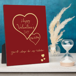 Du wirst immer mein Valentinstag Doppelherzen sein Fotoplatte