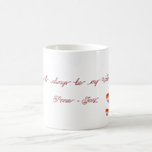 Du wirst immer mein Valentinstag Lesbische Herzen Kaffeetasse