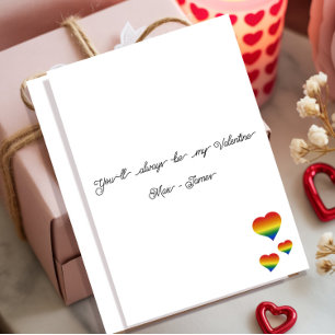 Du wirst immer mein Valentinstag LGBT-Herzflagge F Feiertagskarte