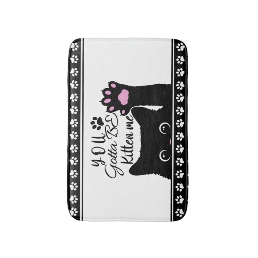 Du wirst Kitte Me Funny Cat Pattern Badematte (Vorderseite Vertikal)