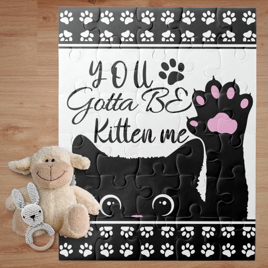 Du wirst Kitte Me Funny Cat Pattern Puzzle
