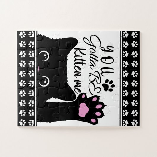 Du wirst Kitte Me Funny Cat Pattern Puzzle (Horizontal)