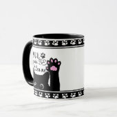 Du wirst Kitte Me Funny Cat Pattern Tasse (Vorderseite Links)