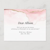 Du wirst mein Blumenmädchen sein Einladungspostkarte (Rückseite)