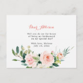 Du wirst meine Bridesmaid-Karte sein Einladungspostkarte (Rückseite)