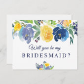Du wirst meine Bridesmaid-Karte sein Einladungspostkarte (Vorne/Hinten)