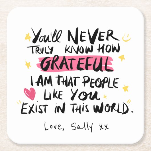 Du wirst nie verstehen, wie dankbar ich bin rechteckiger pappuntersetzer (Vorderseite)