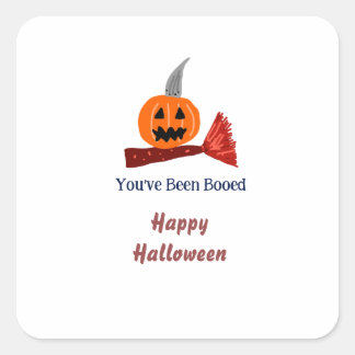 Du wurdest ausgebuht Frohes Halloween Kürbisesen B Quadratischer Aufkleber