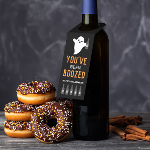 Du wurdest besoffen gemacht Halloween Geist Schwar Flaschenanhänger