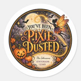 Du wurdest mit Pixie-Staub verzaubert Halloween-Kr Runder Aufkleber