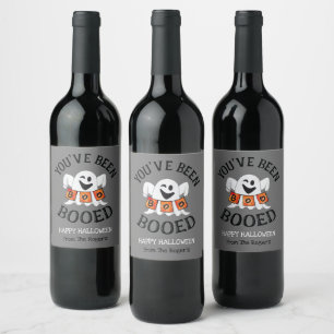 Du wurdest Niedliches Halloween-Geist-Weinlabel an Weinetikett