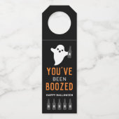 Du wurdest Orange und Schwarzes Halloween gebohrt Flaschenanhänger (Vorderseite)