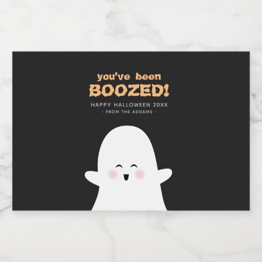 Du wurdest zu Halloween Niedlicher Geist-Liquor-Bo Alkoholflaschenetikett (Einzelnes Label)