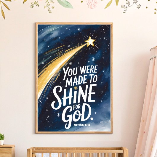 Du wurdest zu Shine Christlichen Kinderzimmer Kind Poster
