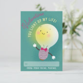 Du zündest mein Lebensunterricht an Valentine Einladung (Stehend Vorderseite)