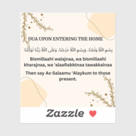 DUA NACH EINTRITT DER ZUHAUSE AUFKLEBER