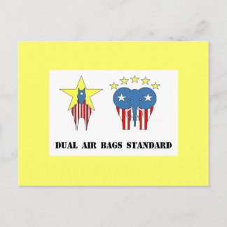 DUAL AIR BAGS STANDARD POSTCARD DEMOKRAT POSTKARTE