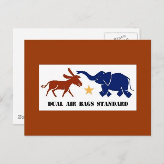 DUAL AIR BAGS STANDARD POSTCARD DEMOKRAT POSTKARTE (Vorne/Hinten)