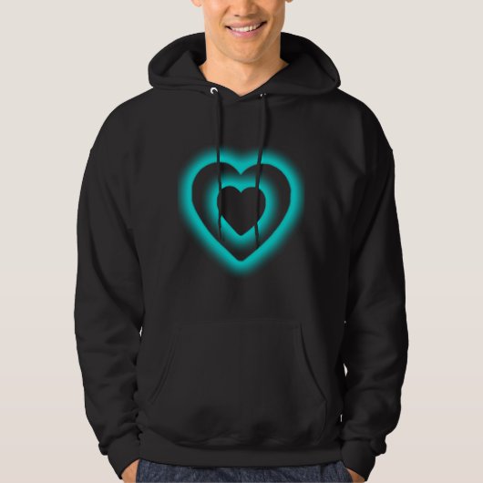 Dual Blue Heart Symbol Design Hoodie (Vorderseite)