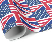 "Dual Citizen American British Flag Wrapping Paper Geschenkpapier (Rolleneckpunkt)