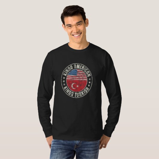 Dual Citizenship American Turkish Turkey Usa Flag_ T-Shirt (Vorne ganz)