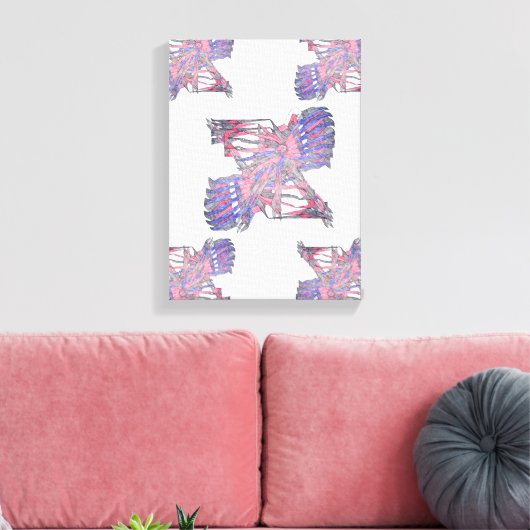 Dual Entities Pink and Blue Abstract Canvas Leinwanddruck (Insitu (Wohnzimmer))