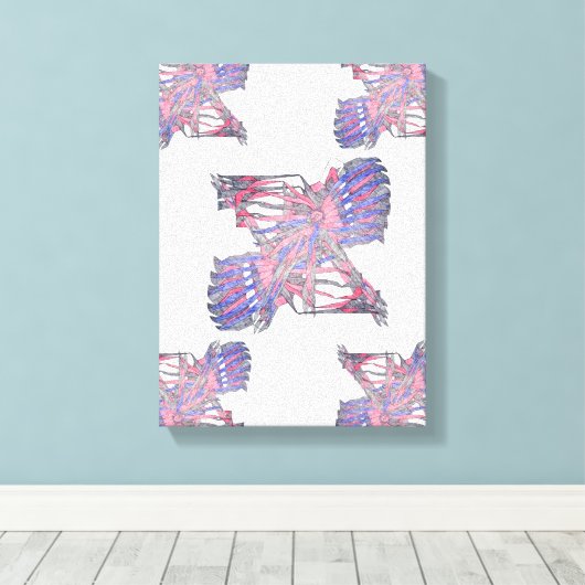 Dual Entities Pink and Blue Abstract Canvas Leinwanddruck (Insitu (Holzboden))