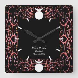 Dual Gods Clock for Wiccan Gay Newly Weds Quadratische Wanduhr
