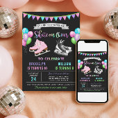 Dual Ice Skating Birthday Invitation Einladung