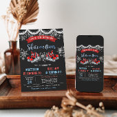 Dual Ice Skating Birthday Invitation for Boys Einladung