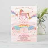 DUAL INVITE - Einhorn und Dinosaurier Einladung zu (Stehend Vorderseite)