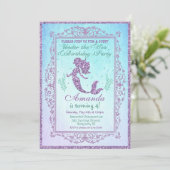 DUAL INVITE - Mermaid und Pirate Birthday Invite Einladung (Stehend Vorderseite)