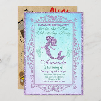 DUAL INVITE - Mermaid und Pirate Birthday Invite Einladung