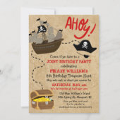 DUAL INVITE - Pirate und Mermaid Birthday Invite Einladung (Vorderseite)