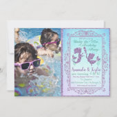 DUAL Mermaid Party Under Sea Birthday Card Einladung (Vorderseite)