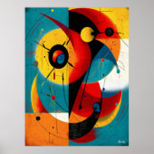 Dual Orbit – Mid-Century Geometric Symmetry Wall  Poster (Vorne)