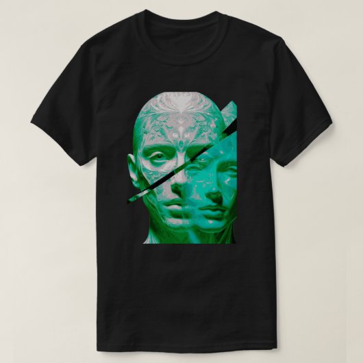 Dual Perception Textured Portrait Art-Abstract  T-Shirt (Design vorne)