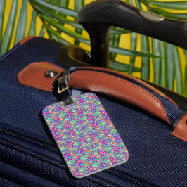 Dual-sided luggage tag with a colorful geometric  gepäckanhänger