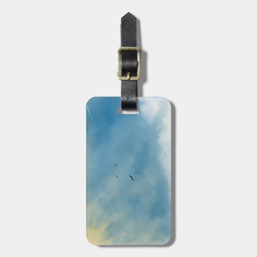 Dual-Sided Sunrise & Sunset Sky Gepäckanhänger (Vorderseite vertikal)