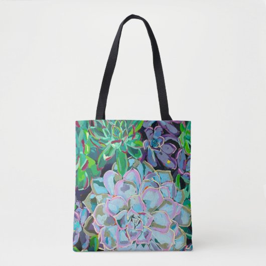 Dual-sided tote bag featuring a succulent bouquet tasche (Vorderseite)