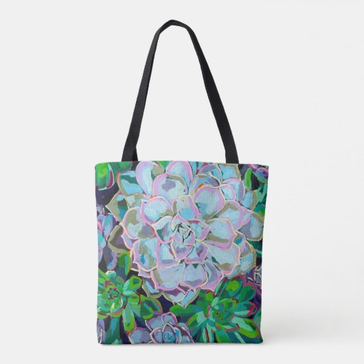 Dual-sided tote bag featuring a succulent bouquet tasche (Rückseite)