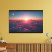Dual Sky Harmony – Sun & Moon Above the Clouds Leinwanddruck (Insitu (Wohnzimmer))
