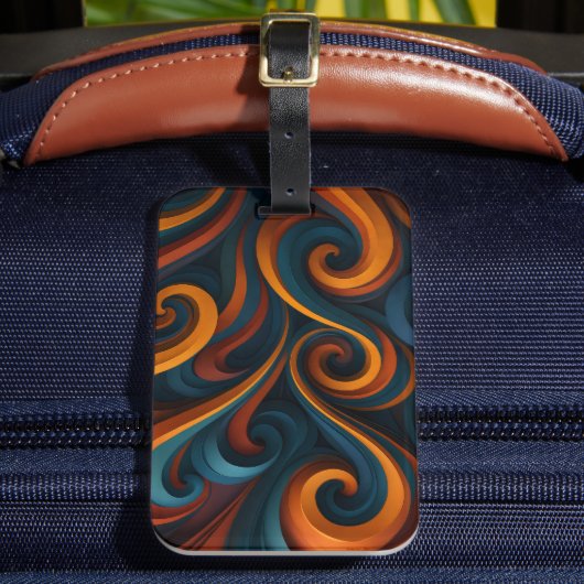 Dual-Tone Swirls Pattern Gepäckanhänger (Vorderseite Insitu 2)
