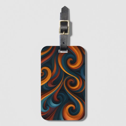 Dual-Tone Swirls Pattern Gepäckanhänger (Vorderseite Vertikal)