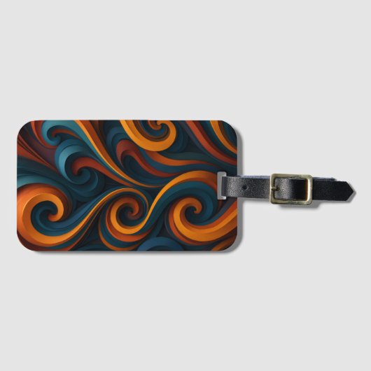 Dual-Tone Swirls Pattern Gepäckanhänger (Vorderseite (Horizontal))